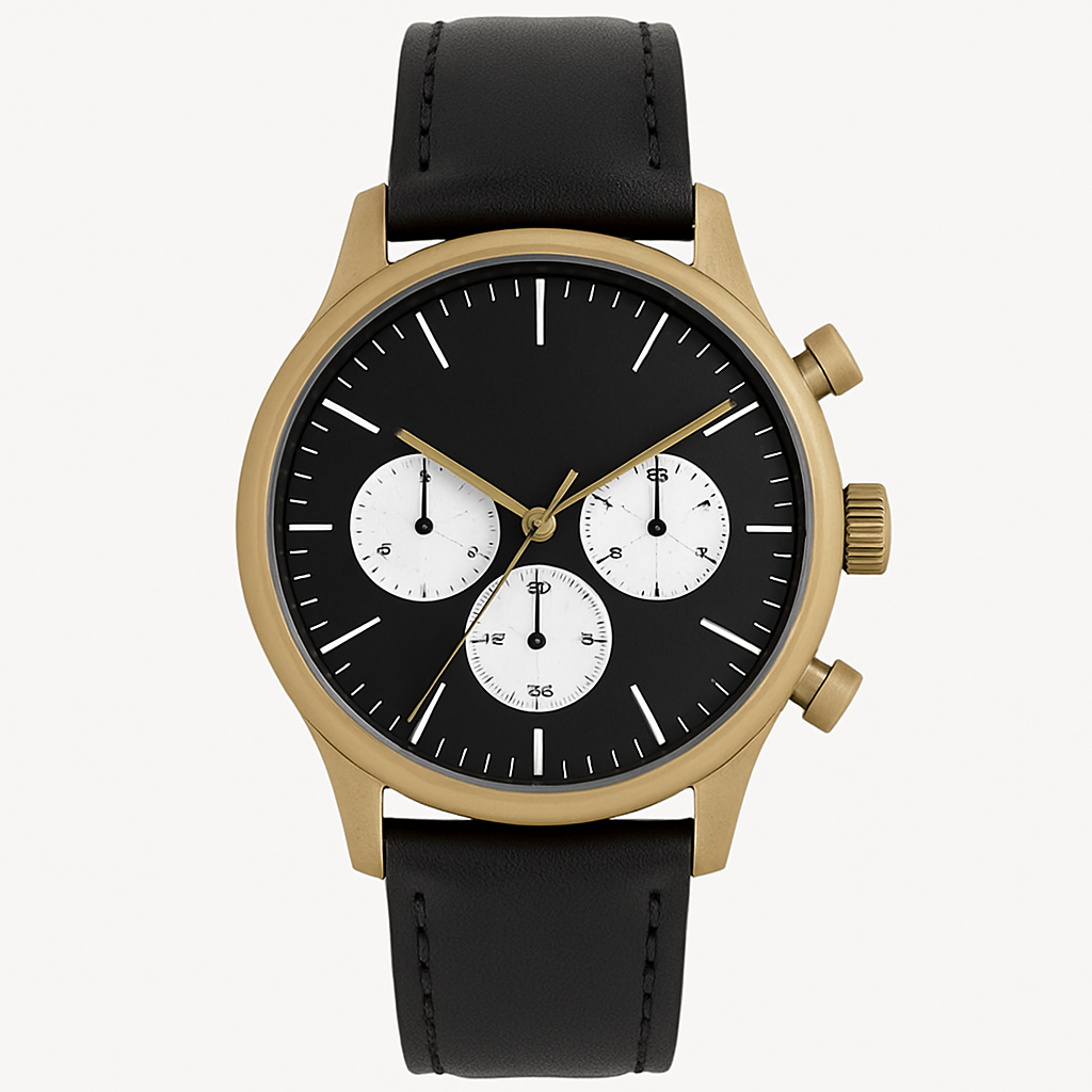 Ebony Leather Chrono - Pivenor Watches